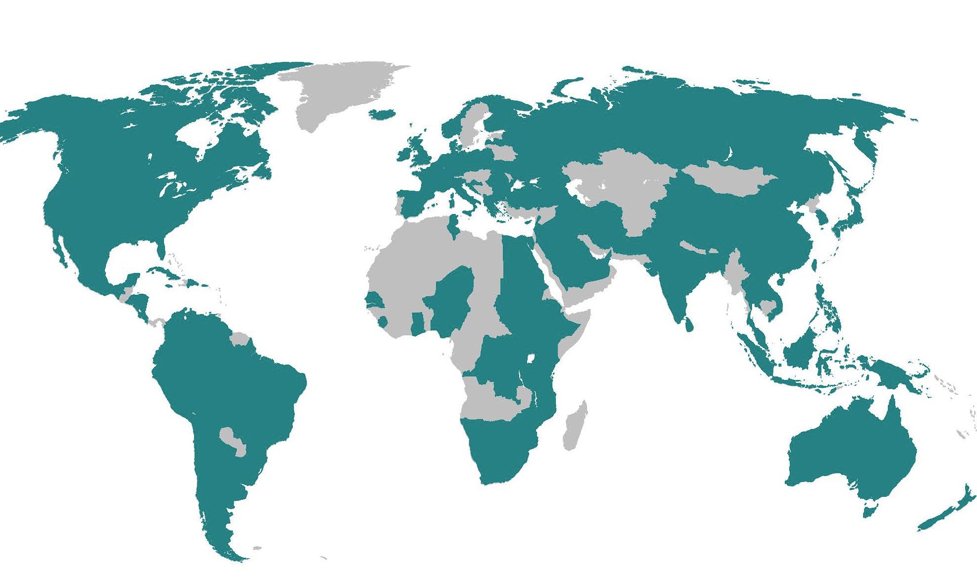 world map IFLR countries - blue